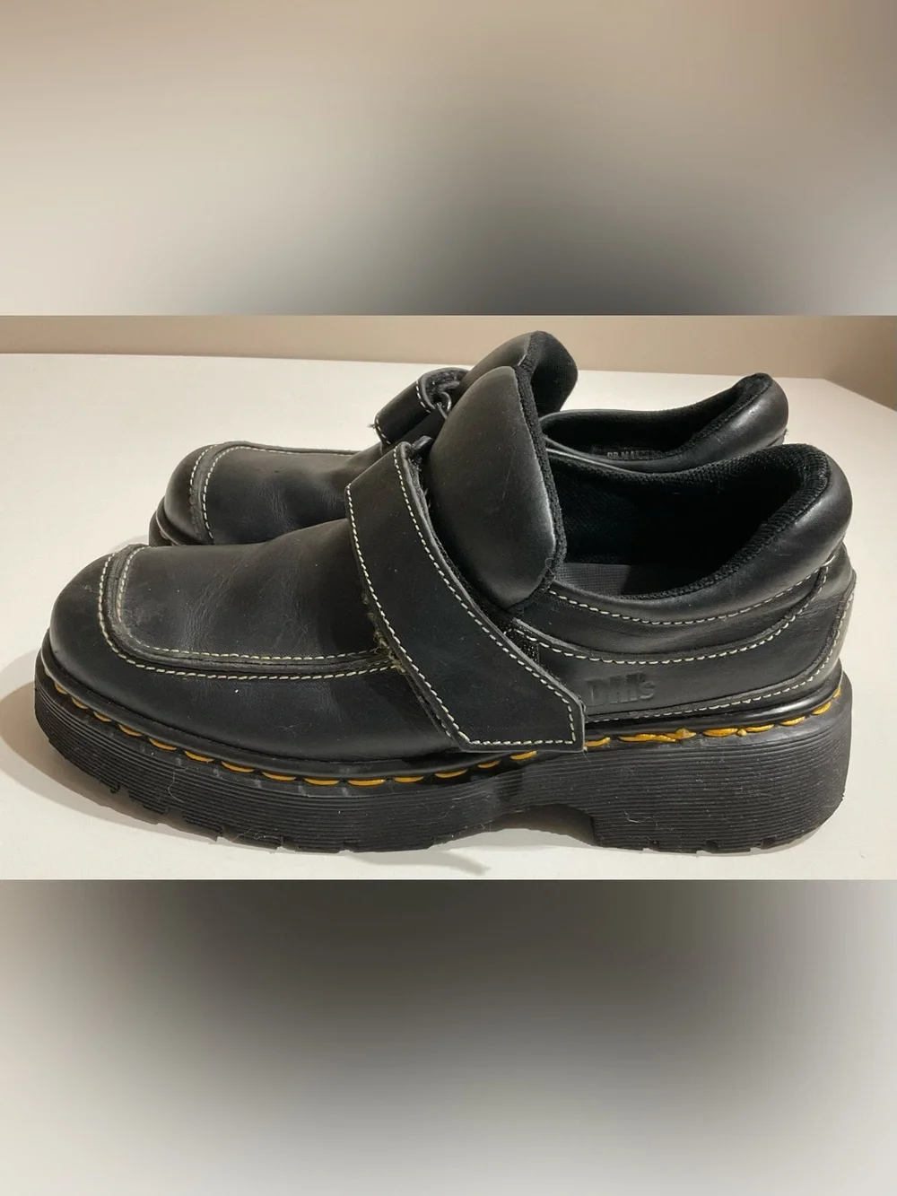 Dr. Martens Shoes Men’s US 7 Black Chunky Leather Strap Mary Jane Platform 9380